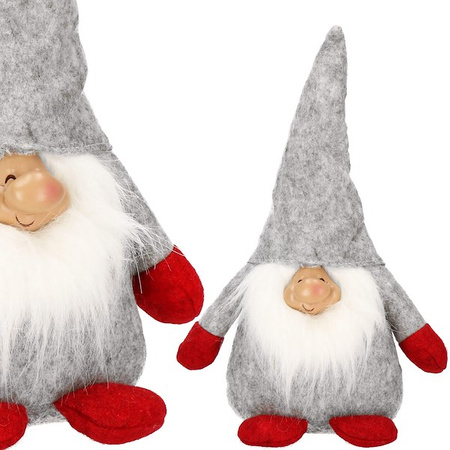 Skrzat 38 cm ozdoba świąteczna, krasnal świąteczny, gnom szary