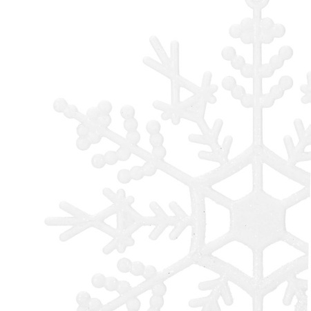 Zawieszka choinkowa 3 szt. śnieżynka 12 cm świąteczna ozdoba biały brokat