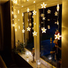 Kurtyna świetlna z pilotem 136 led girlanda gwiazdki, lampki wewnętrzno-zewnętrzne sople ciepły biały