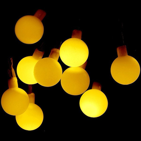 Lampki dekoracyjne 50 LED kulki biały ciepły