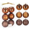 Bombki choinkowe 6 szt. ozdoby świąteczne zestaw 10 cm brązowe