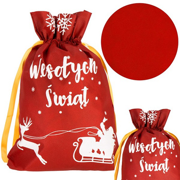 Torba na prezenty pod choinkę worek świąteczny czerwony