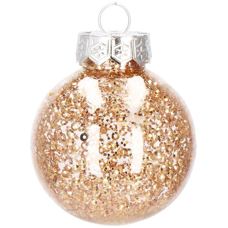 Bombki choinkowe przeźroczyste 30 szt. rose gold 6cm zestaw choinkowy