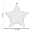 Bombka choinkowa, dekoracja świąteczna do stroika, gwiazda 15 cm nietłukąca, biała