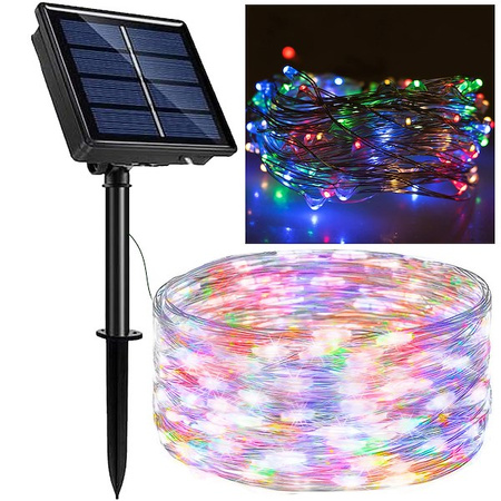 Lampki choinkowe 200 Led 22 m druciki multikolor oświetlenie świąteczne solarne