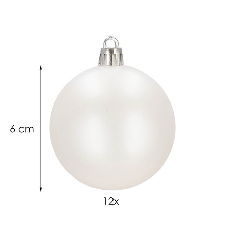 Bombki choinkowe 12 szt. biały mat zestaw choinkowy