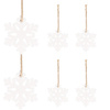 Zawieszka choinkowa 4cm drewniana, ozdoby świąteczne śnieżynki zestaw 6 szt.