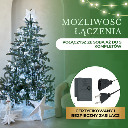 Lampki choinkowe 100 led biały zimny 8,5 m oświetlenie świąteczne