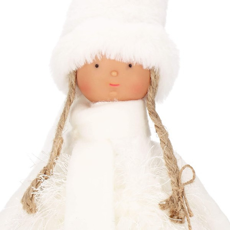 Para laleczek 34 cm ozdoba świąteczna, figurka świąteczna, gnom białe