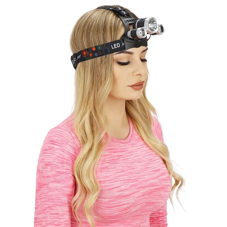 Latarka czołowa akumulatorowa LED T6 CREE czarna