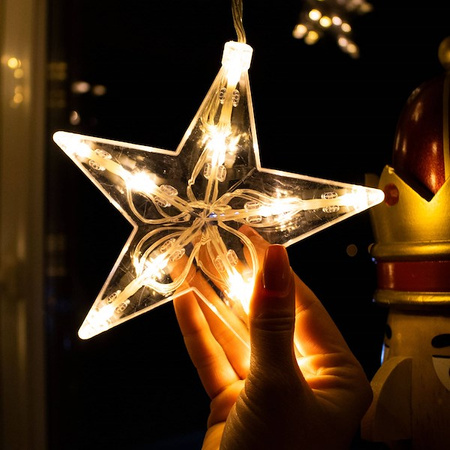 Kurtyna świetlna biały ciepły 70 Led gwiazdki lampki wewnętrzno-zewnętrzne