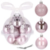 Bombki choinkowe 12 szt. ozdoby świąteczne zestaw 3cm różowy