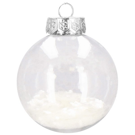 Bombki choinkowe 30 szt. przeźroczysty 7 cm zestaw choinkowy
