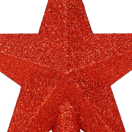 Szpic na choinkę gwiazda 19 cm brokatowa ozdoba świąteczna czerwona