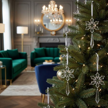 Zawieszki choinkowe kryształki sopelki na choinkę 13 cm ozdoby świąteczne 10 szt.