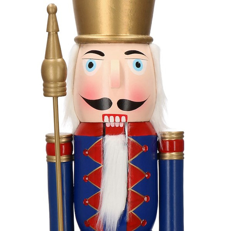 Dziadek do orzechów 120 cm drewniany żołnierzyk, król z berłem, figurka świąteczna