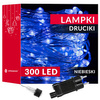 Lampki choinkowe 300 led druciki na prąd niebieski