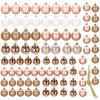 Bombki choinkowe 86 szt. rose gold zestaw choinkowy
