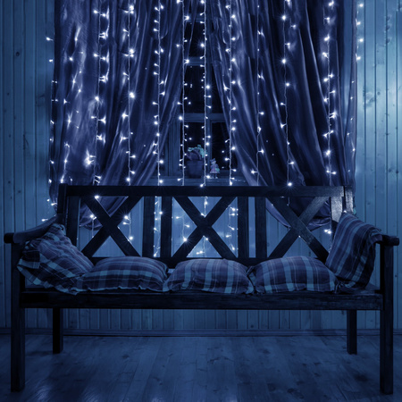 Kurtyna świetlna z pilotem 306 led girlanda, lampki wewnętrzno-zewnętrzne sople zimny biały