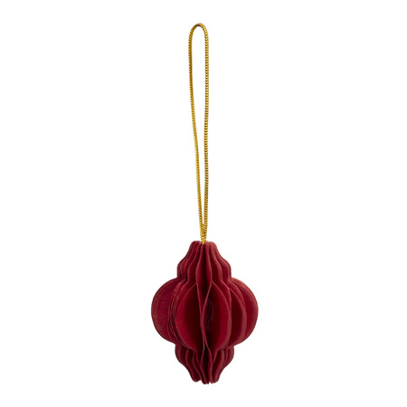 Bombki z papieru 6 szt. ozdoby choinkowe zawieszki świąteczne 4 cm rozkładane bordowe