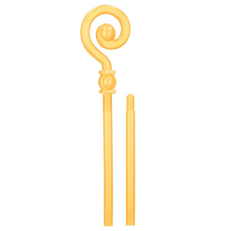 Laska św. Mikołaja 145cm, pastorał składany złoty