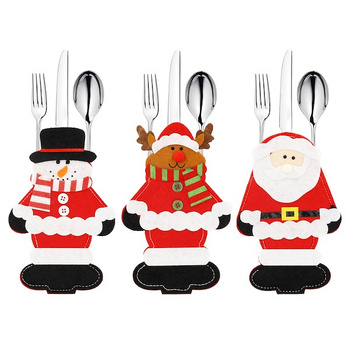 Pokrowce na sztućce 3 szt. świąteczne etui, ozdoba świąteczna