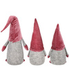 Skrzaty 3 szt. ozdoba świąteczna, krasnal świąteczny, gnom welurowy brudny róż