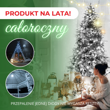 Lampki choinkowe 500 led biały zimny 41,5 m oświetlenie świąteczne IP44