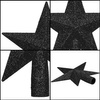 Szpic na choinkę, gwiazda nietłukąca 15 cm czubek brokatowy, czarny