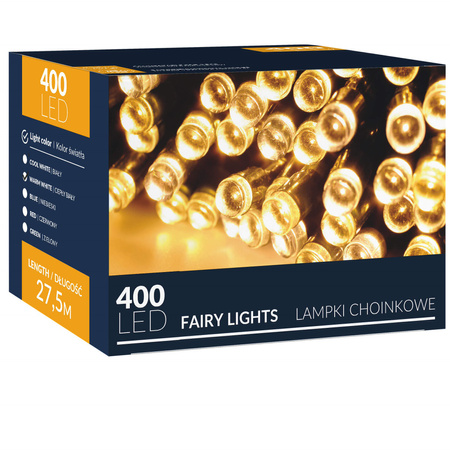 Lampki choinkowe 400 led biały ciepły 27,5 m oświetlenie świąteczne