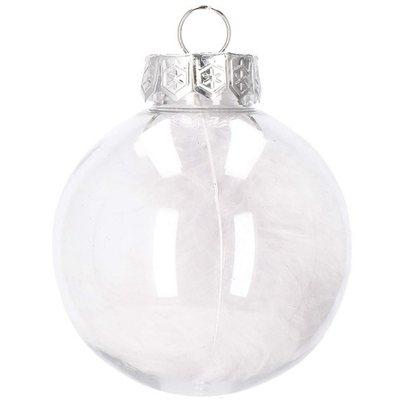 Bombki choinkowe przeźroczyste 30 szt. srebrny, złoty 7cm zestaw choinkowy