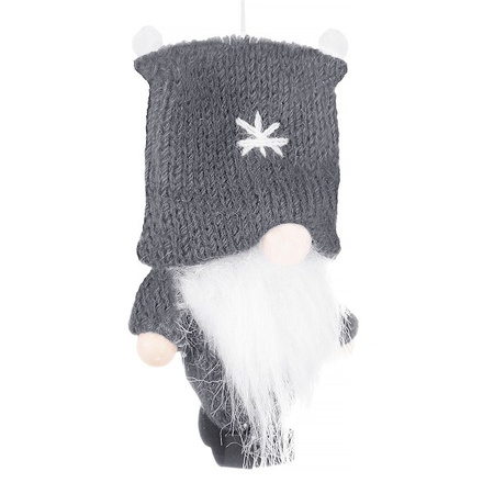 Skrzat 8cm ozdoba świąteczna, krasnal świąteczny, gnom szary