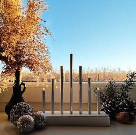 Świecznik adwentowy Led 7 świec biały