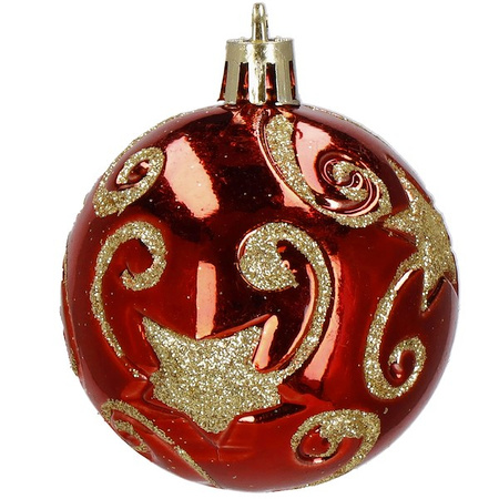 Bombki choinkowe 30 szt. ozdoby świąteczne zestaw 6cm zielony, czerwony, złoty