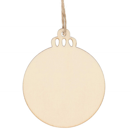 Zawieszka choinkowa 7cm drewniana, ozdoby świąteczne bombki zestaw 6 szt.