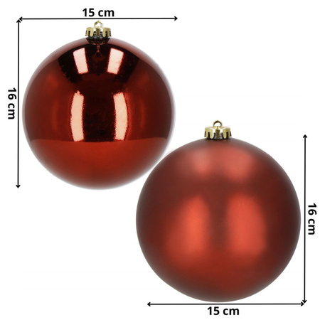Bombki choinkowe 2 szt. ozdoby świąteczne zawieszki 15 cm czerwień
