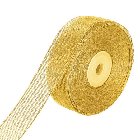 Wstążka dekoracyjna złota do kokard 22m taśma