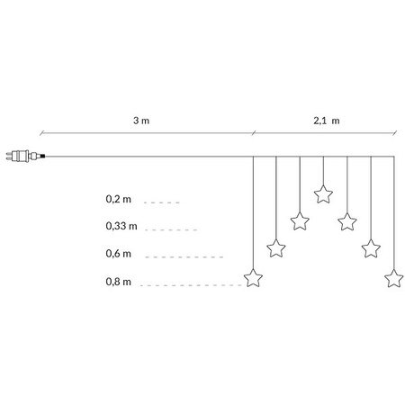 Kurtyna świetlna biały ciepły 70 Led gwiazdki lampki wewnętrzno-zewnętrzne