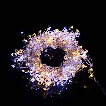 Lampki dekoracyjne 300 LED druciki biały ciepły - biały zimny
