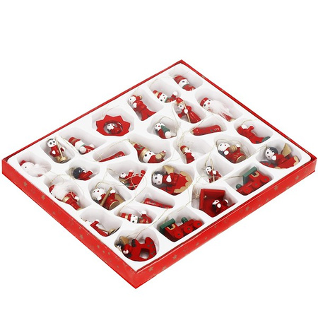 Zawieszki choinkowe 30 sztuk drewniane ozdoby świateczne