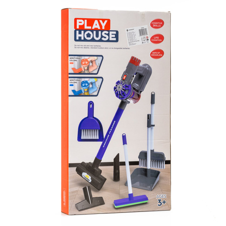 Zestaw sprzątajacy: odkurzacz, miotła, szufelka dla dzieci, akcesoria do sprzątania zabawkowe
