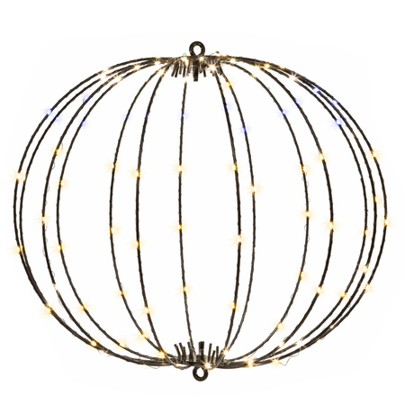 Kula świąteczna do ogrodu 112 LED bombka IP44 ciepły biały + biały flash