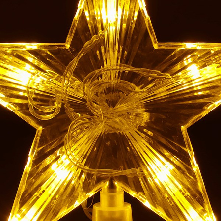 Czubek na choinkę świecąca gwiazda 10 Led szpic ciepły biały