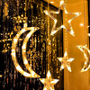 Kurtyna świetlna 138 Led gwiazdki i księżyce lampki sople ciepły biały
