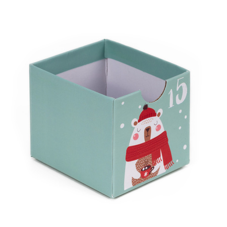 Kalendarz adwentowy, świąteczny 24 szufladki do uzupełnienia, domek, multikolor