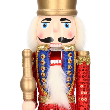 Dziadek do orzechów 50 cm drewniany żołnierzyk z berłem multikolor, figurka świąteczna