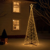 Choinka zewnętrzna LED do ogrodu 500 cm ozdoba świecąca świąteczna 840 LED ciepły biały + ciepły biały flash