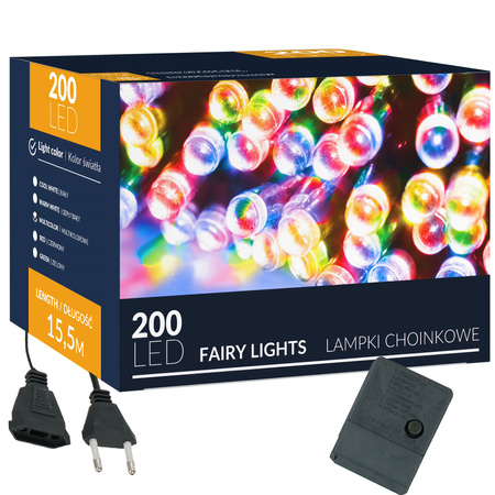 Lampki choinkowe 200 Led multikolor 15,5 m oświetlenie świąteczne