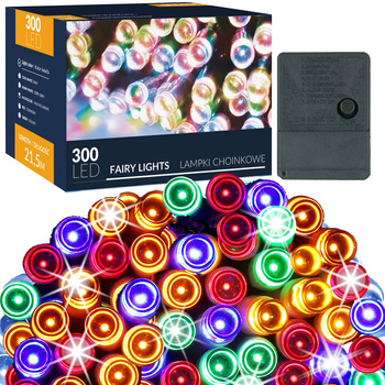 Lampki choinkowe 300 led multikolor 22,5 m oświetlenie świąteczne wewnętrzne