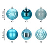Bombki choinkowe 30 szt. niebieski zestaw choinkowy